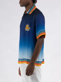 CASABLANCA Camicie<CAMICIA CUBAN COLLAR Arancione, Azzurro, Blu
