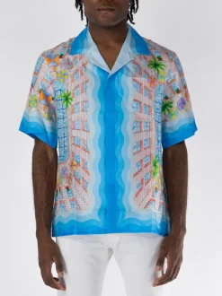 CASABLANCA Camicie<CAMICIA CUBAN COLLAR SHORT SLEEVE Arancione, Bianco, Giallo, Verde