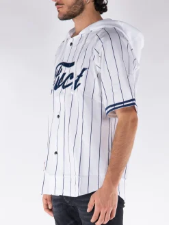 FUCT. Camicie<CAMICIA DA BASEBALL CON CAPPUCCIO Bianco, Blu