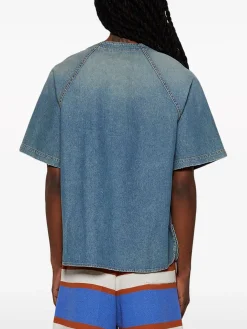 RHUDE Camicie<CAMICIA DENIM BASEBALL Blu