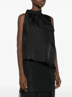 SACAI Camicie<CAMICIA FABRIC COMBO Nero