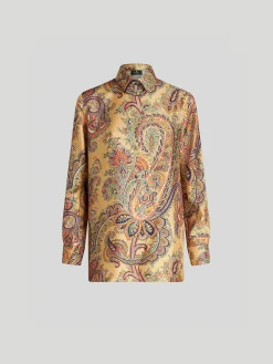 ETRO Camicie<CAMICIA FLORALE Azzurro, Beige, Bianco, Blu, Giallo, Viola