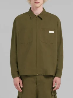 MARNI Camicie<CAMICIA FULL ZIP WORKWEAR Bianco, Rosso, Verde