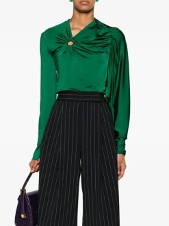VICTORIA BECKHAM Camicie<CAMICIA GATHERED CIRCLE DETAIL Verde