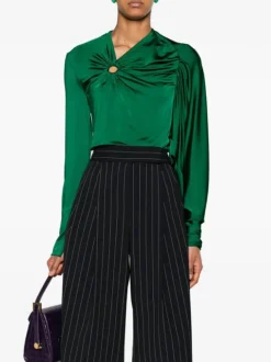 VICTORIA BECKHAM Camicie<CAMICIA GATHERED CIRCLE DETAIL Verde