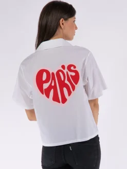 KENZO Camicie<CAMICIA HAWAIANA ' HEART' Bianco, Rosso