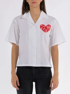 KENZO Camicie<CAMICIA HAWAIANA ' HEART' Bianco, Rosso