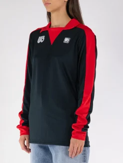 WALES BONNER Camicie<CAMICIA HOME JERSEY Nero, Rosso