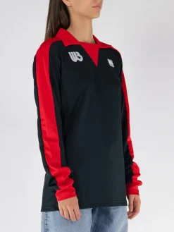 WALES BONNER Camicie<CAMICIA HOME JERSEY Nero, Rosso