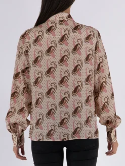 ETRO Camicie<CAMICIA IN TWILL DI SETA PAISLEY Arancione, Bianco, Nero, Rosa