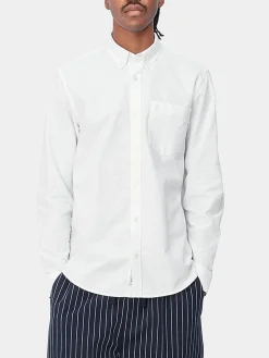 CARHARTT WIP Camicie<CAMICIA LONGSLEEVE C-LOGO Bianco