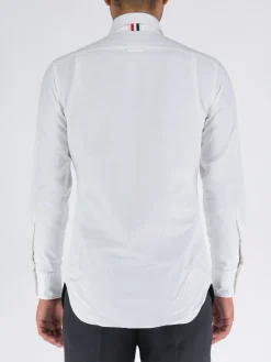 THOM BROWNE Camicie<CAMICIA PLACKET OXFORD Bianco, Blu, Rosso