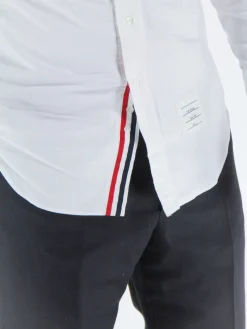 THOM BROWNE Camicie<CAMICIA PLACKET OXFORD Bianco, Blu, Rosso