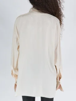 JIL SANDER Camicie<CAMICIA PLISSETTATA Bianco