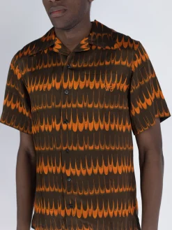 WALES BONNER Camicie<CAMICIA RHYTHM Arancione, Marrone