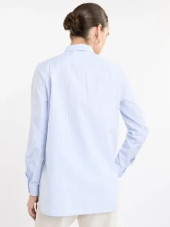 FAY Camicie<CAMICIA RIGHE CON COLLETTO A VELA Azzurro, Bianco