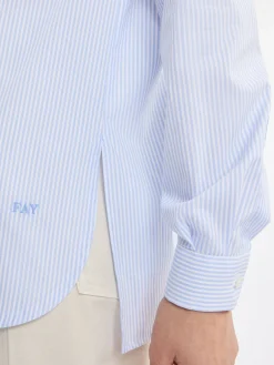 FAY Camicie<CAMICIA RIGHE CON COLLETTO A VELA Azzurro, Bianco