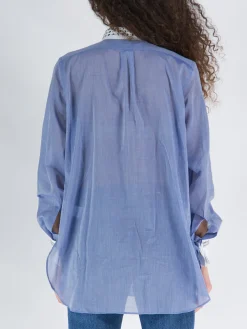 WALES BONNER Camicie<CAMICIA RIVER Bianco, Blu