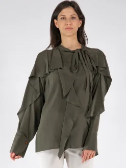 VICTORIA BECKHAM Camicie<CAMICIA ROMANTIC Verde
