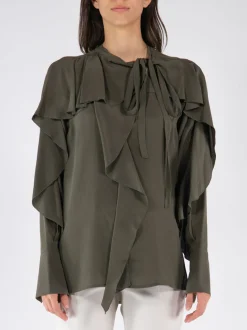 VICTORIA BECKHAM Camicie<CAMICIA ROMANTIC Verde