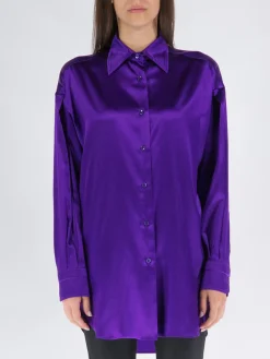 TOM FORD Camicie<CAMICIA SATIN Viola