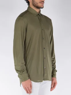 TOM FORD Camicie<CAMICIA SHEER SILK Verde