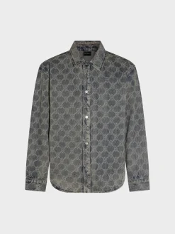 DAILY PAPER Camicie<CAMICIA SHIELD LASER DENIM Beige, Blu