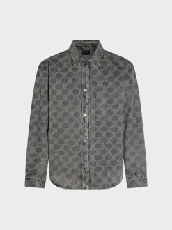 DAILY PAPER Camicie<CAMICIA SHIELD LASER DENIM Beige, Blu