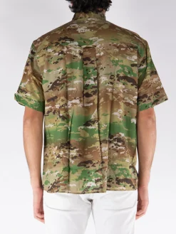 FUCT. Camicie<CAMICIA SHORTSLEEVE WORKWEAR CAMOUFLAGE Marrone, Verde