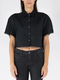 SIMKHAI Camicie<CAMICIA SOLANGE CROPPED Nero