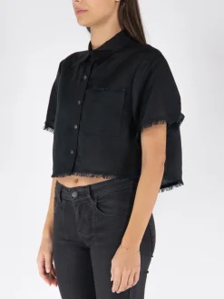 SIMKHAI Camicie<CAMICIA SOLANGE CROPPED Nero