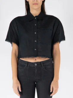 SIMKHAI Camicie<CAMICIA SOLANGE CROPPED Nero