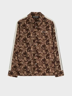 PALM ANGELS Camicie<CAMICIA SPORTIVA CAMOUFLAGE Beige, Marrone
