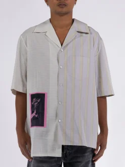 Camicie<CAMICIA ST SLEEVES ARTWORK ASYMETRIC SHIRT Beige, Bianco, Rosa, Viola
