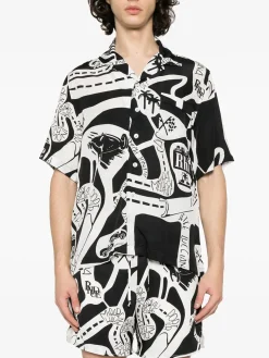 RHUDE Camicie<CAMICIA STRADA SILK Bianco, Nero