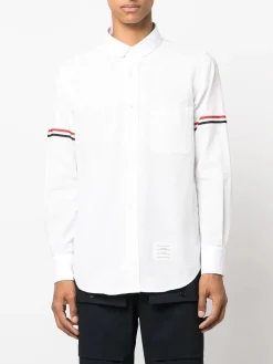 THOM BROWNE Camicie<CAMICIA STRAIGHT FIT Bianco, Nero, Rosso