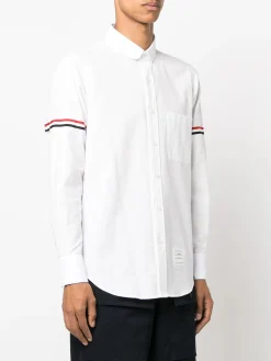 THOM BROWNE Camicie<CAMICIA STRAIGHT FIT Bianco, Nero, Rosso