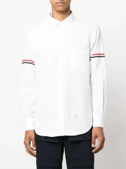 THOM BROWNE Camicie<CAMICIA STRAIGHT FIT Bianco, Nero, Rosso