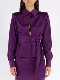 NINEMINUTES Camicie<CAMICIA THE GIA DOUBLE Viola