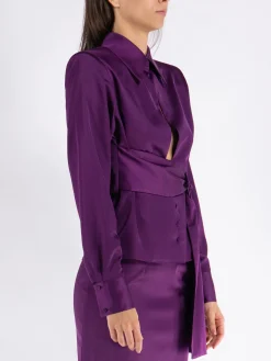 NINEMINUTES Camicie<CAMICIA THE GIA DOUBLE Viola
