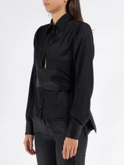 NINEMINUTES Camicie<CAMICIA THE GIA DOUBLE Nero