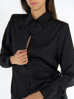NINEMINUTES Camicie<CAMICIA THE GIA DOUBLE Nero