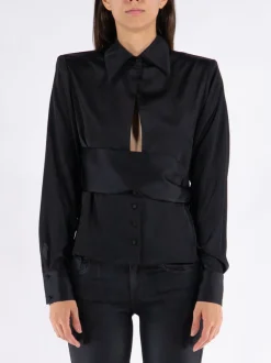 NINEMINUTES Camicie<CAMICIA THE GIA DOUBLE Nero