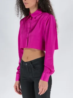 NINEMINUTES Camicie<CAMICIA THE UP CROP Fuxia