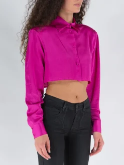NINEMINUTES Camicie<CAMICIA THE UP CROP Fuxia