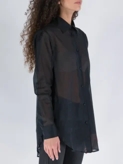 NINEMINUTES Camicie<CAMICIA THE UP MUSSOLINA Nero