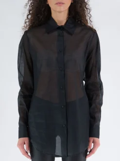 NINEMINUTES Camicie<CAMICIA THE UP MUSSOLINA Nero