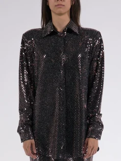NINEMINUTES Camicie<CAMICIA THE UP PAILLETTES Marrone