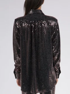 NINEMINUTES Camicie<CAMICIA THE UP PAILLETTES Marrone