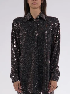 NINEMINUTES Camicie<CAMICIA THE UP PAILLETTES Marrone
